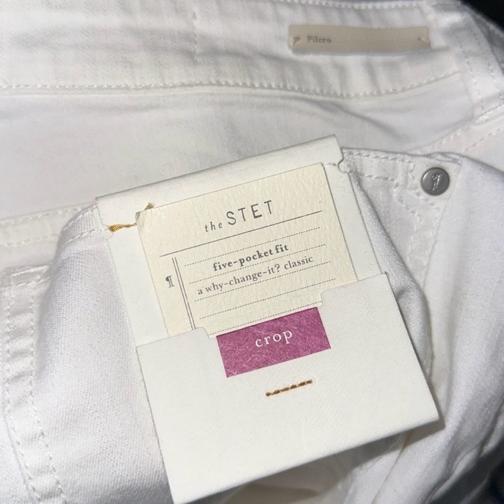 Anthropologie Pilcro & The Letterpress Winter-White The STET Crop Casual Pants - Picture 7 of 10